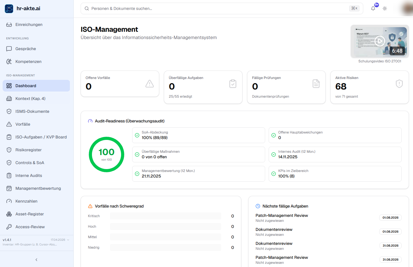 ISO-Management Dashboard
