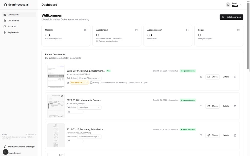 ScanProcess-ai Dashboard
