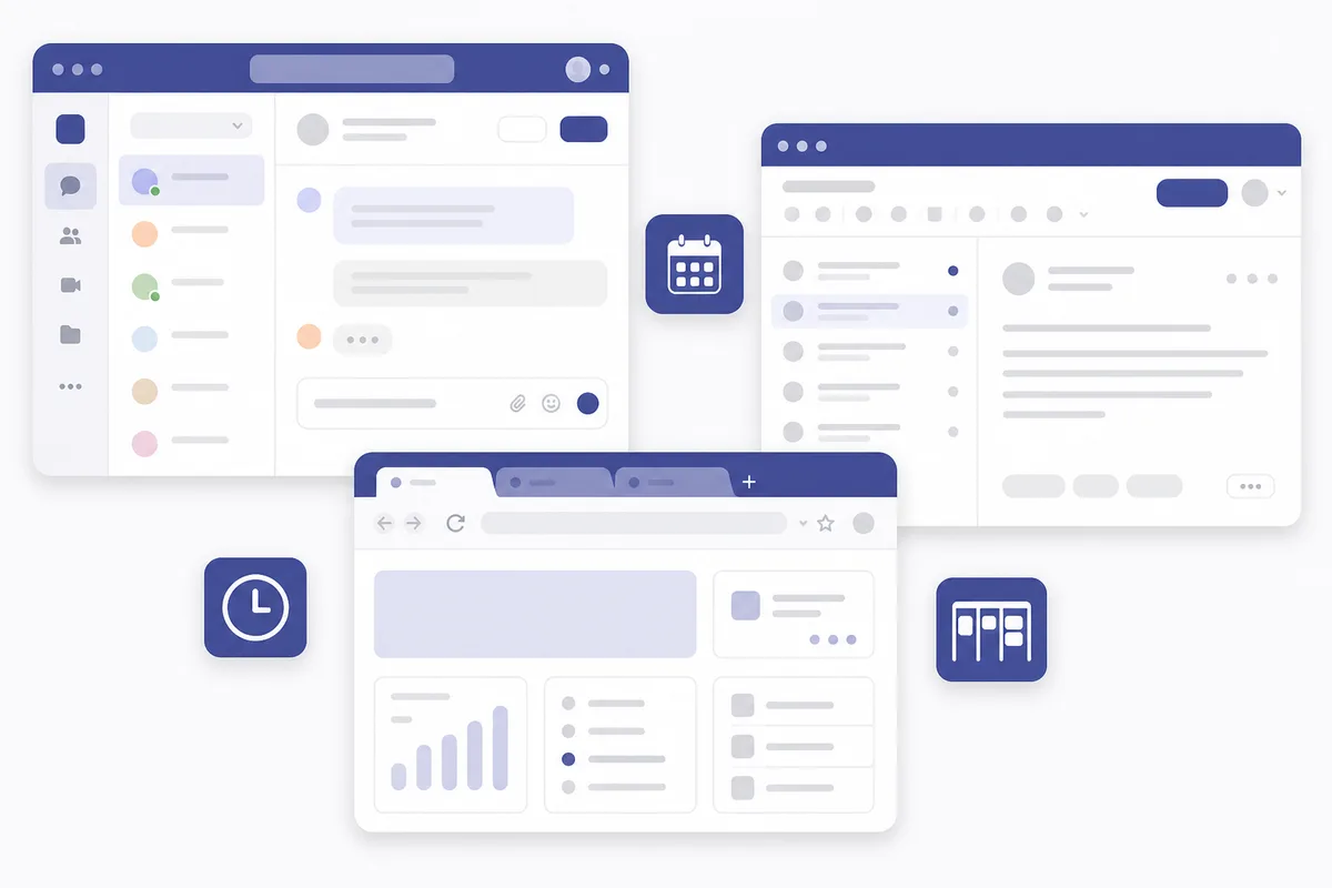 Illustration: Apps in Teams, Outlook und im Browser